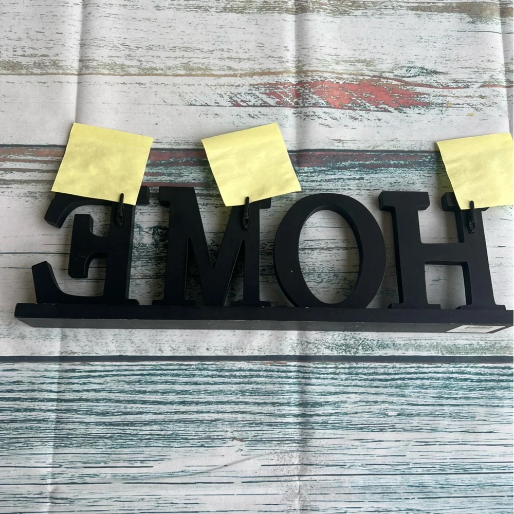 Black HOME Standing Decor with clips for Photos or Notes